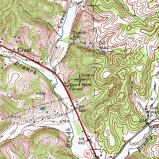 Topographic Map of Dezarn Cemetery, KY