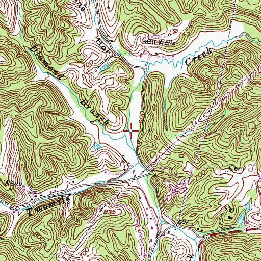 Topographic Map of Diamond Branch, KY
