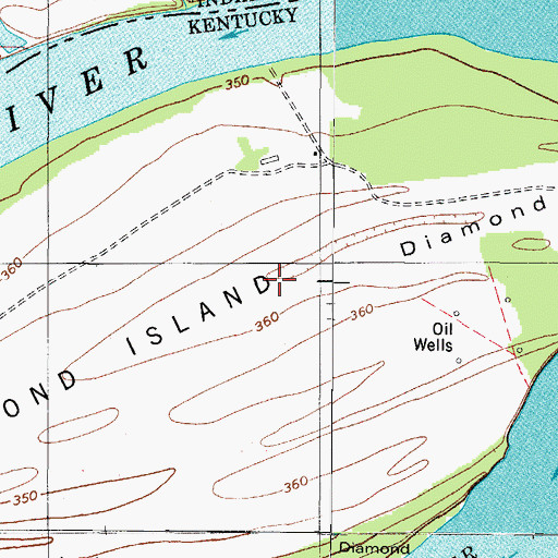 Topographic Map of Diamond Island, KY