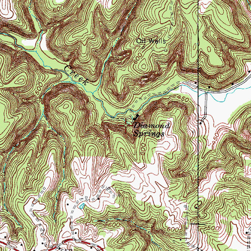 Topographic Map of Diamond Springs, KY