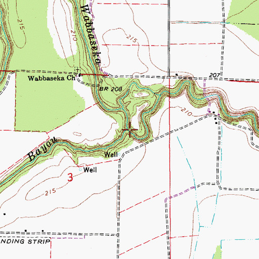 Topographic Map of Flat Bayou, AR