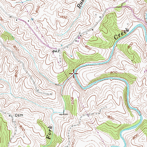 Topographic Map of Dickey Fork, KY
