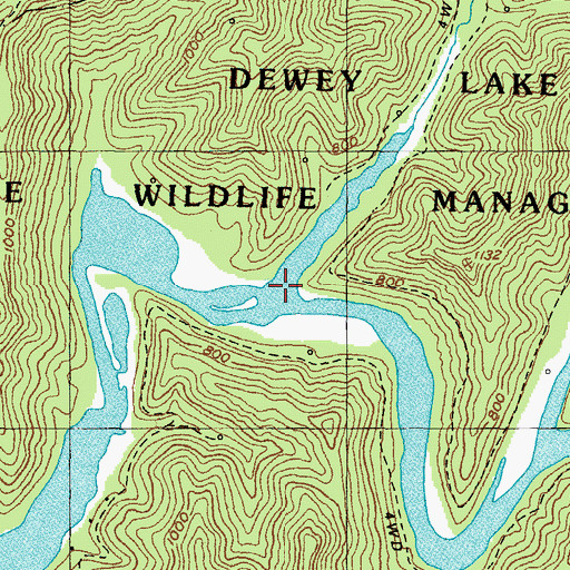 Topographic Map of Dicks Creek, KY