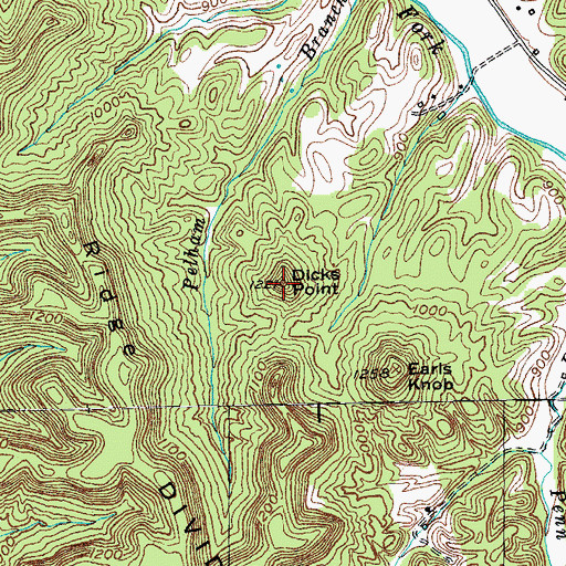 Topographic Map of Dicks Point, KY