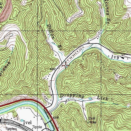 Topographic Map of Dillon Branch, KY