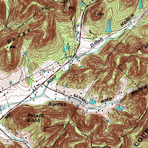Topographic Map of Dillon Hollow, KY