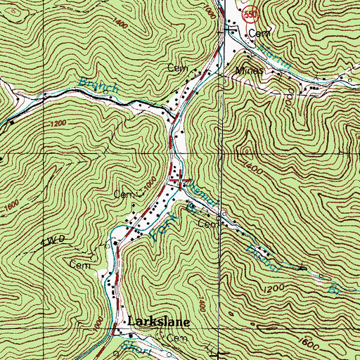Topographic Map of Dismal Branch, KY