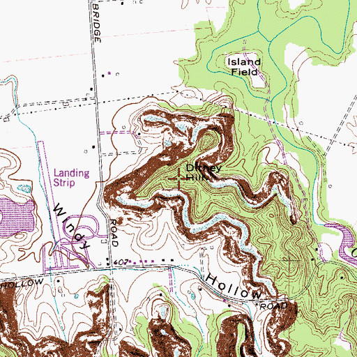 Topographic Map of Dithey Hill, KY