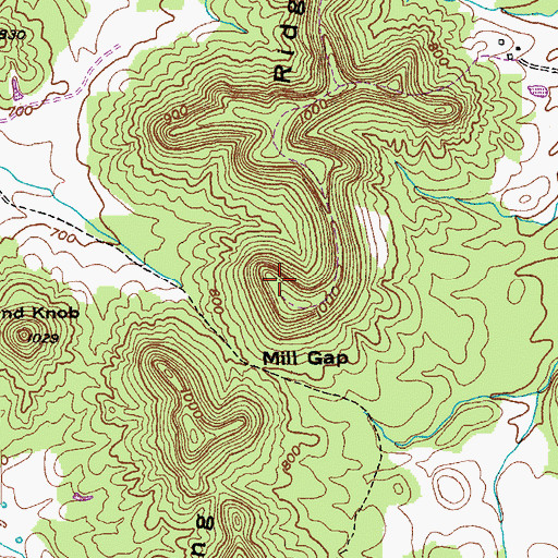 Topographic Map of Dividing Ridge, KY