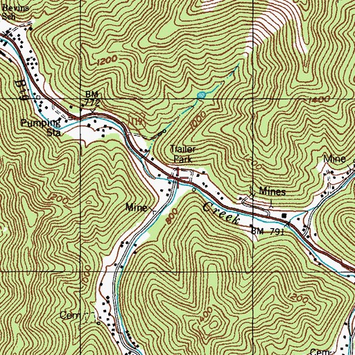 Topographic Map of Dix Fork, KY