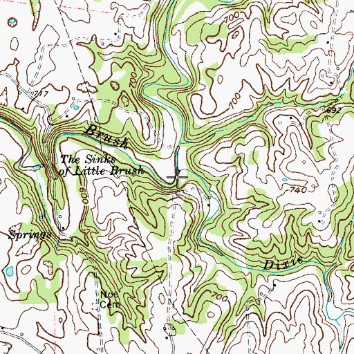 Topographic Map of Dixie Creek, KY