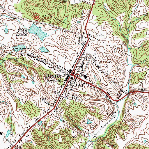 Topographic Map of Dixon, KY