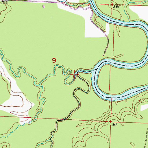 Topographic Map of Flat Creek, AR