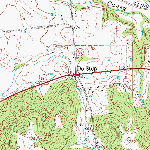 Topographic Map of Do Stop, KY