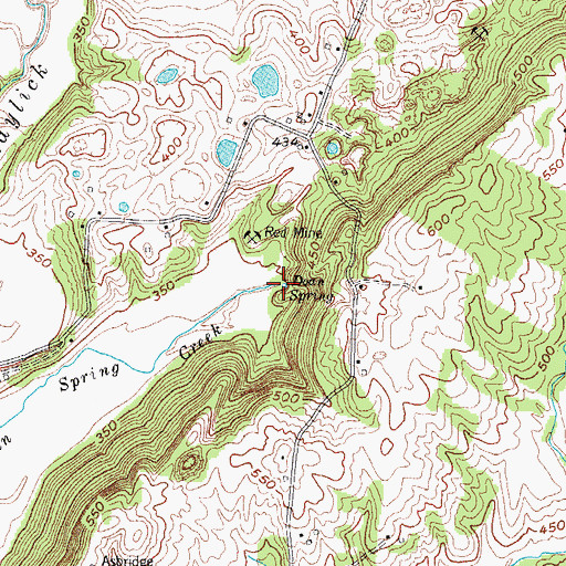 Topographic Map of Doan Spring, KY