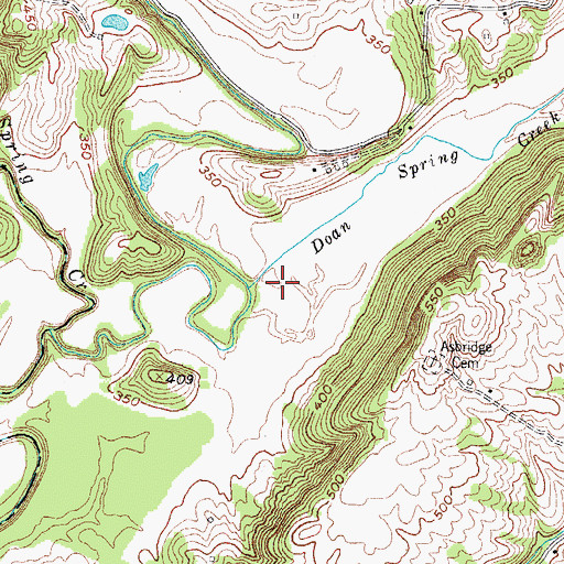 Topographic Map of Doan Spring Creek, KY