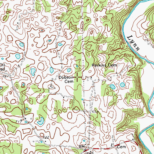 Topographic Map of Dobson Cemetery, KY