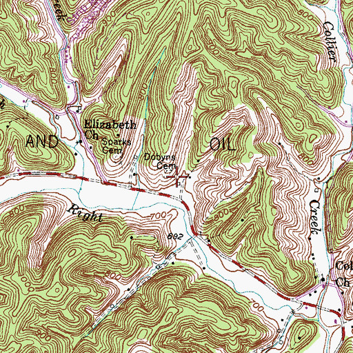Topographic Map of Dobyns Cemetery, KY