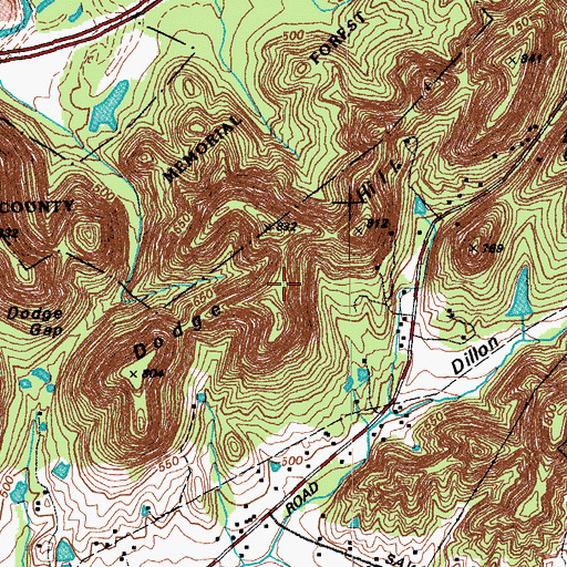 Topographic Map of Dodge Hill, KY