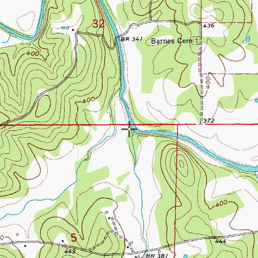 Topographic Map of Flat Creek, AR