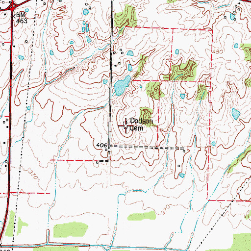 Topographic Map of Dodson Cemetery, KY