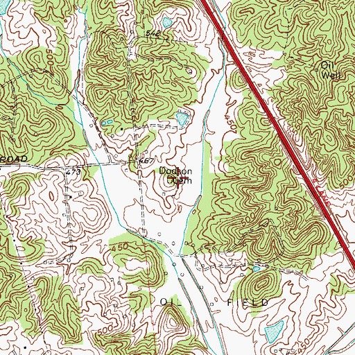 Topographic Map of Dodson Cemetery, KY