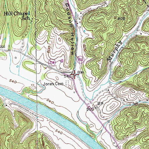 Topographic Map of Dodson Hollow, KY
