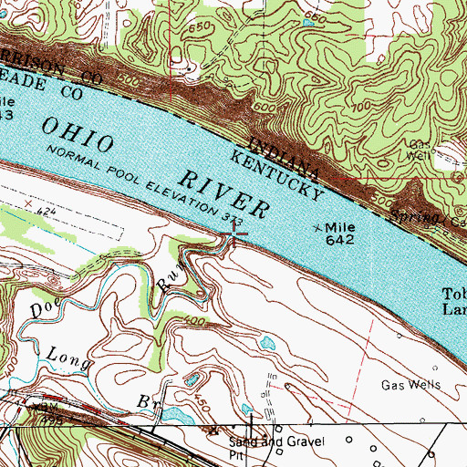Topographic Map of Doe Run, KY