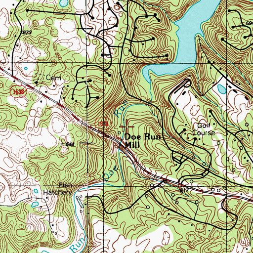 Topographic Map of Doe Run Mill, KY
