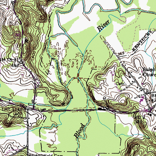 Topographic Map of Dog Creek, KY