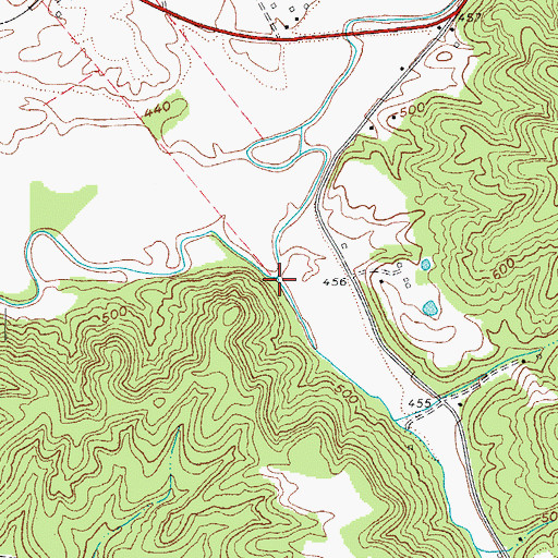 Topographic Map of Dog Creek, KY