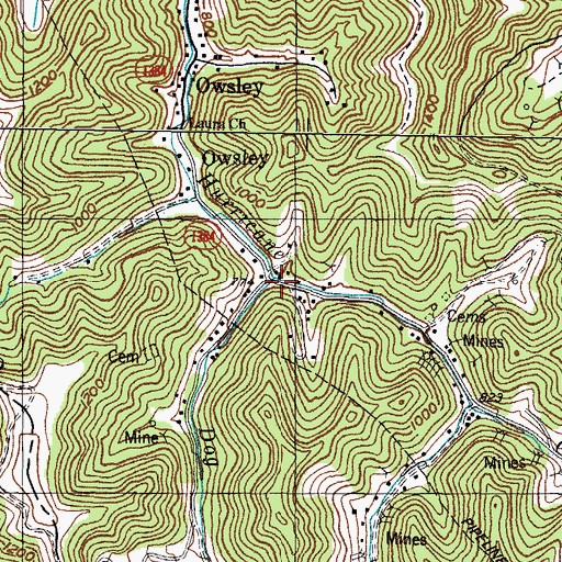 Topographic Map of Dog Fork, KY
