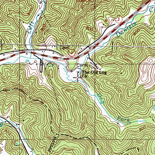 Topographic Map of Dog Fork, KY