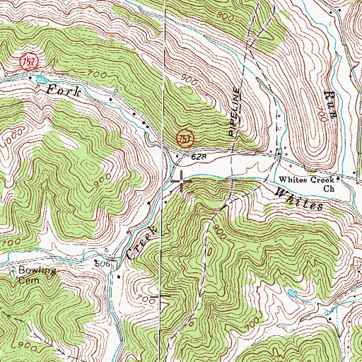 Topographic Map of Dog Fork, KY