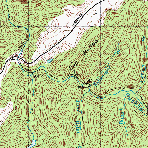 Topographic Map of Dog Hollow, KY