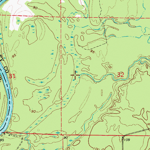 Topographic Map of Flat Creek, AR