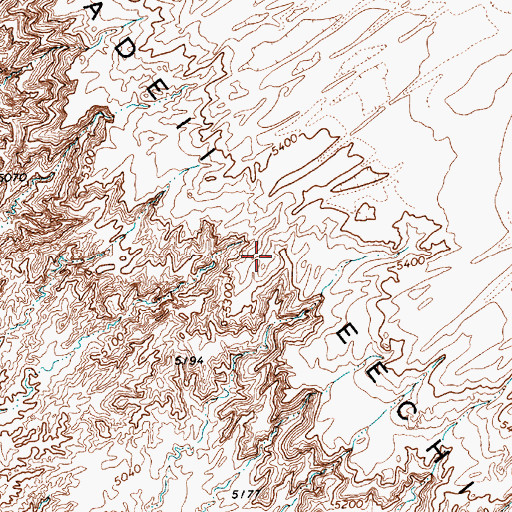 Topographic Map of Adeii Eechii Cliffs, AZ