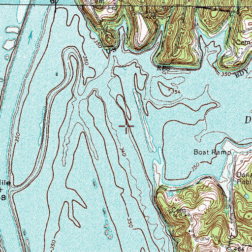 Topographic Map of Donaldson Creek, KY
