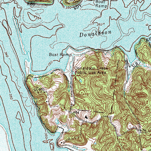 Topographic Map of Donaldson Creek Public Use Area, KY