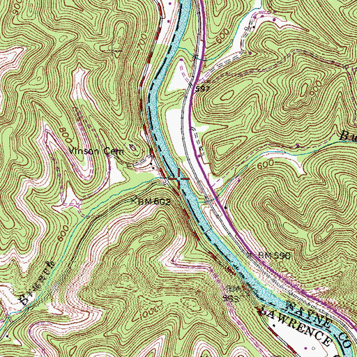 Topographic Map of Donithan Branch, KY