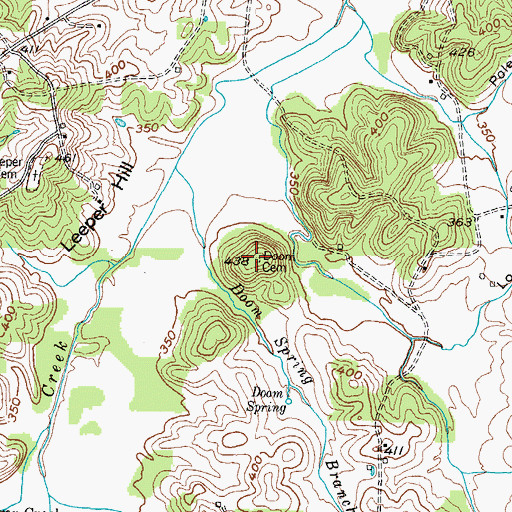 Topographic Map of Doom Cemetery, KY