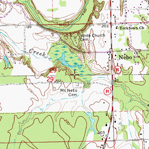 Topographic Map of Flat Creek, AR