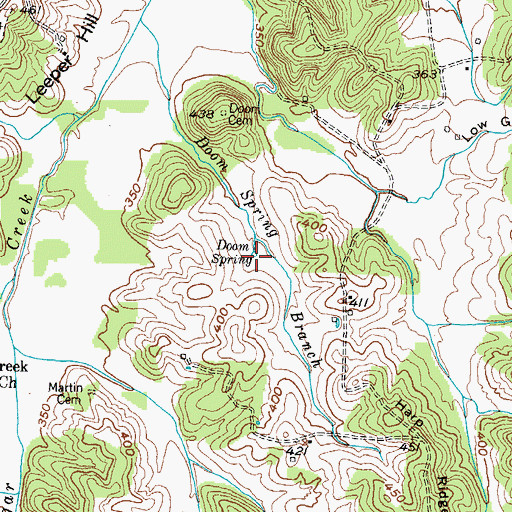 Topographic Map of Doom Spring, KY