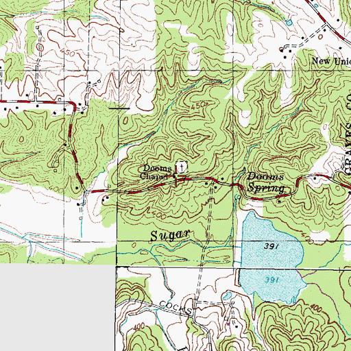Topographic Map of Dooms Chapel, KY