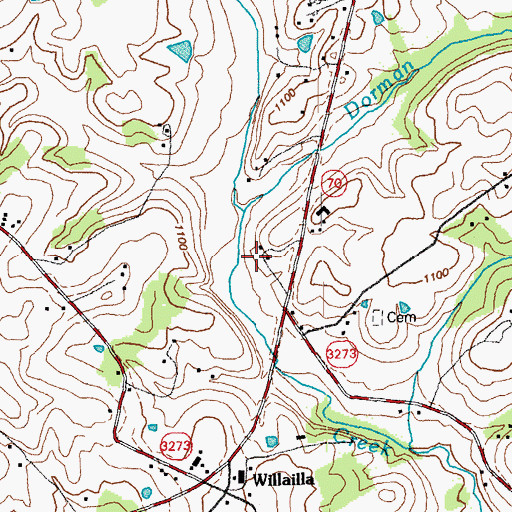 Topographic Map of Dorman Creek, KY
