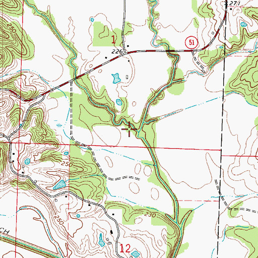 Topographic Map of Flat Creek, AR