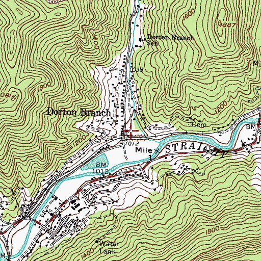 Topographic Map of Dorton Branch, KY