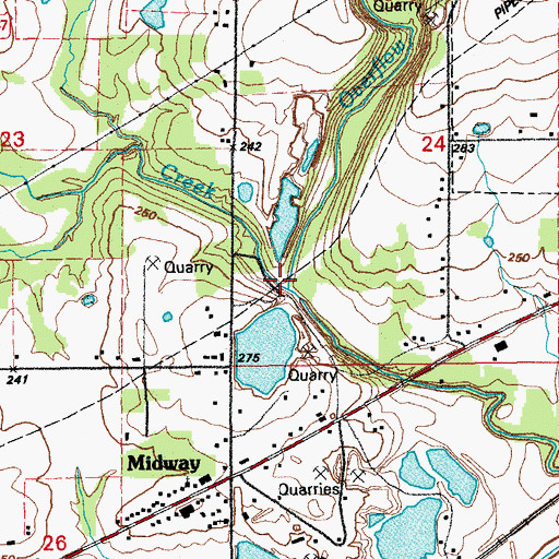 Topographic Map of Flat Creek, AR