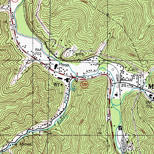 Topographic Map of Doty Branch, KY