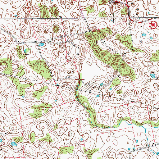 Topographic Map of Doty Creek, KY